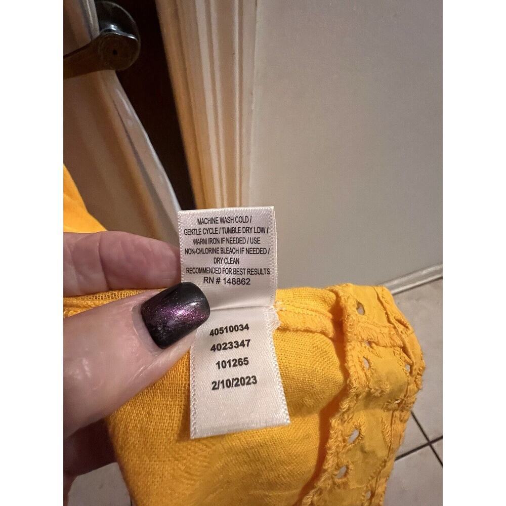 Festi X Torrid Golden Yellow Cotton Eyelet Kimono Size 1 - Picture 6 of 7